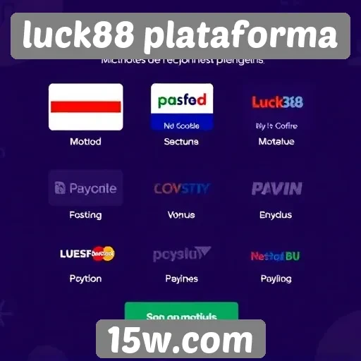 Métodos de pagamento disponíveis no luck88